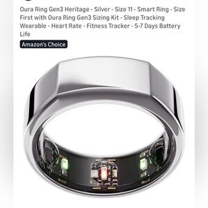 Oura Ring, Gen 3, Size 11, Silver, Used but in great working condition!